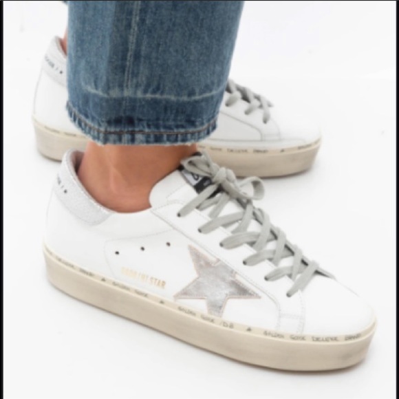 Golden Goose Hi-Star White/Silver Leather 37 NIB - Picture 3 of 10